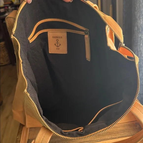 Elegant Tan Leather Tote Bag - Picture 3 of 4